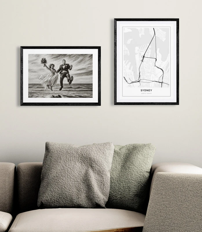 Inspiration example 2 - Dark sophisticated room with Eiffel Tower poster